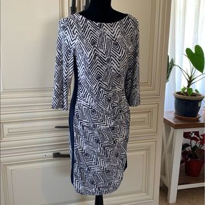 Lauren Ralph Lauren 3/4 sleeve ruched dress